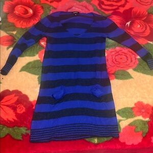 Striped Blue and Black Women's Sweater